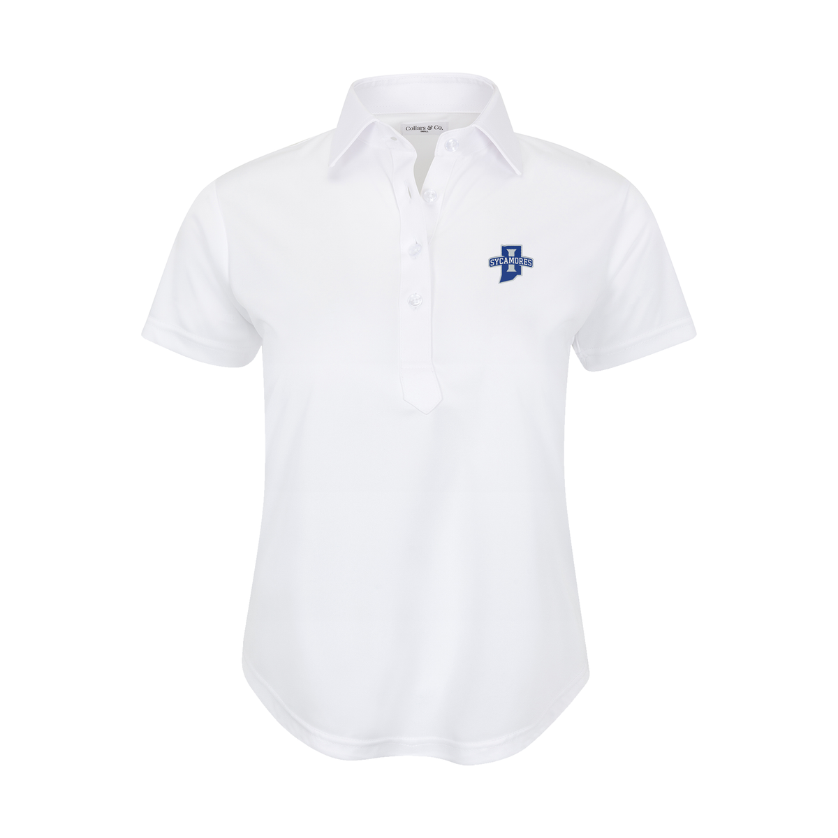 Indiana State Women's Cap Sleeve Semi Spread Polo White