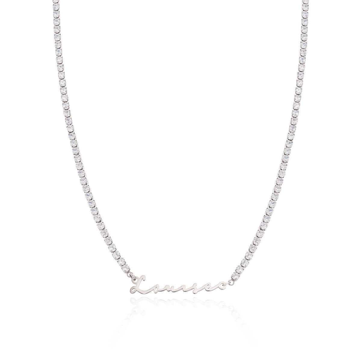 Signature Name Tennis Necklace (Silver)