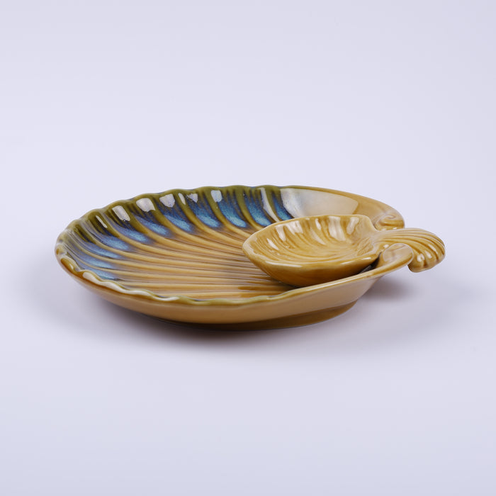 Handmade Decorative Ceramic Platter For Serving & Decor -GOLD