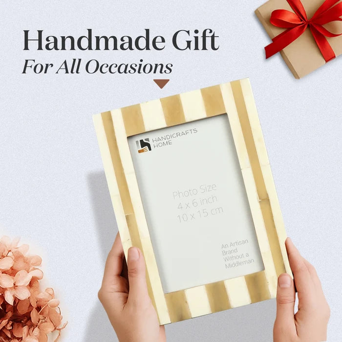 Picture Frame Holiday Decor Collection Bone Inlay White – 4x6 & 5x7"