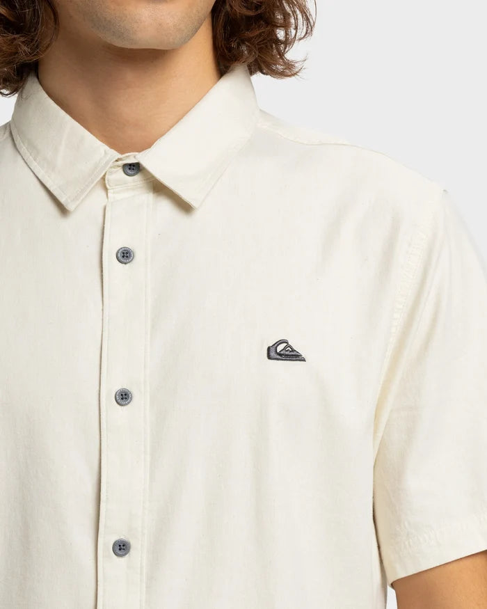 Quiksilver Mens Premium Stretch Short Sleeve - Bone White