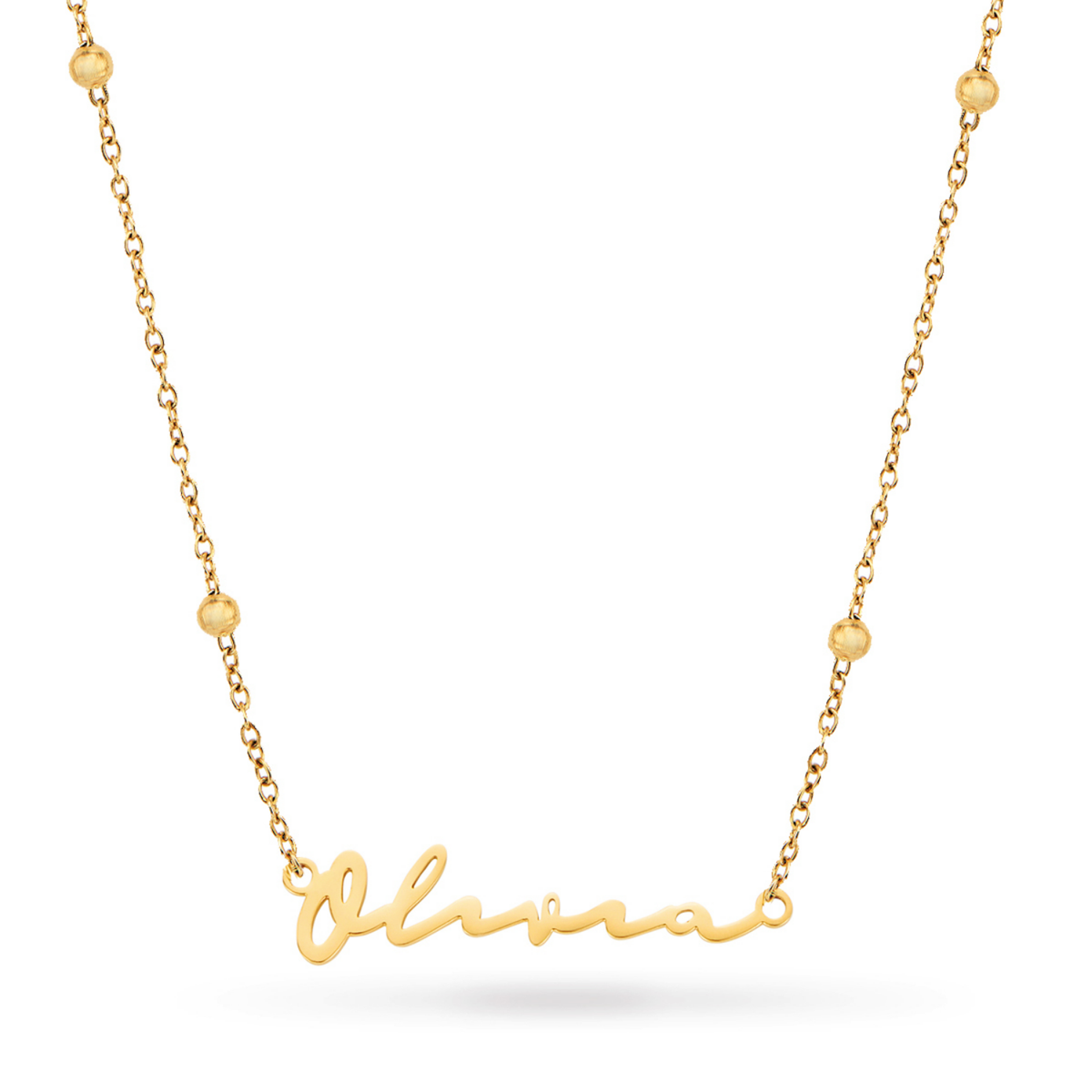 Fine Signature Name Necklace (Gold)