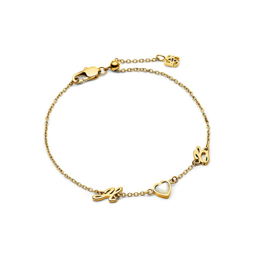 Made Mine Initials & Birthstone Bracelet (Gold)