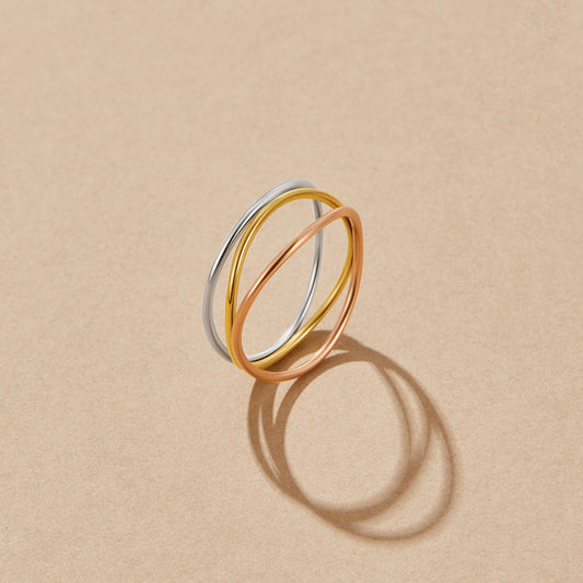 Ayla Three Toned Layered Ring