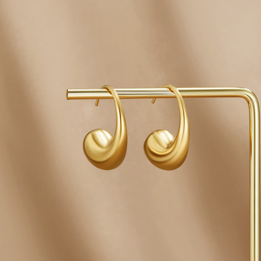 Chunky Gold Teardrop Earrings