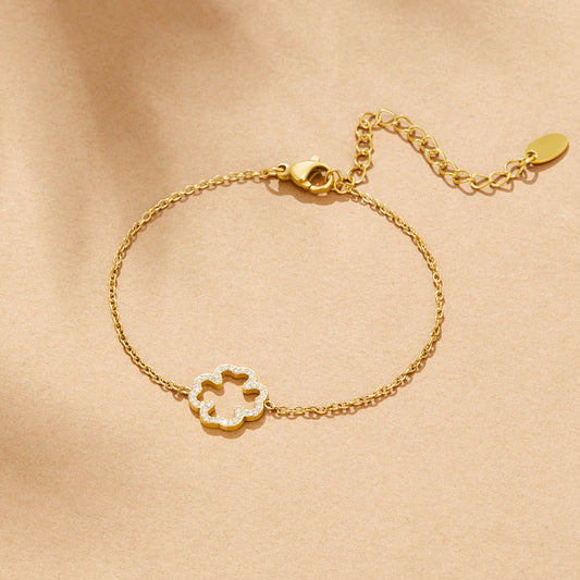 Crystal Clover Leaf Bracelet
