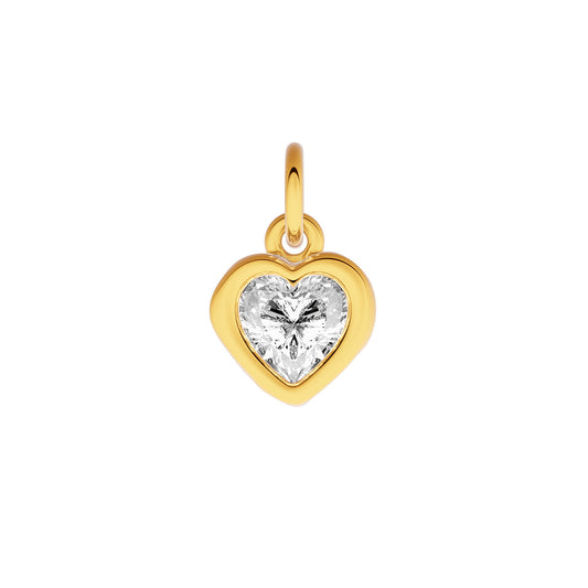 Made Mine Fine Charm - Crystal Heart (Gold)