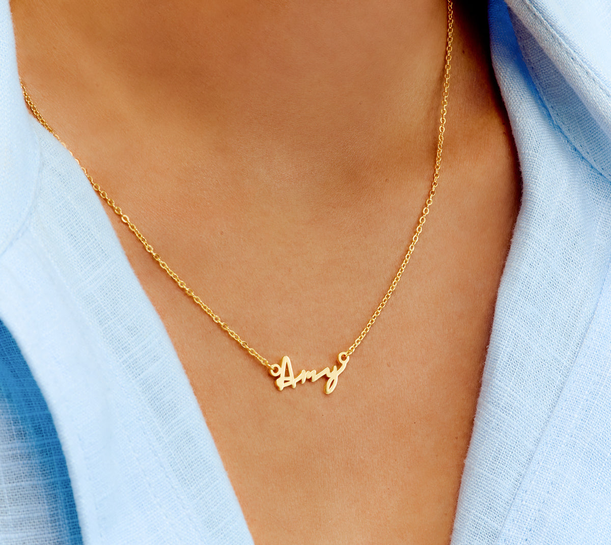 Fine Signature Name Necklace (Gold)
