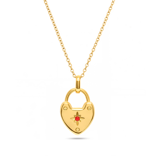 Mini Photo Love Locket Necklace (Gold)