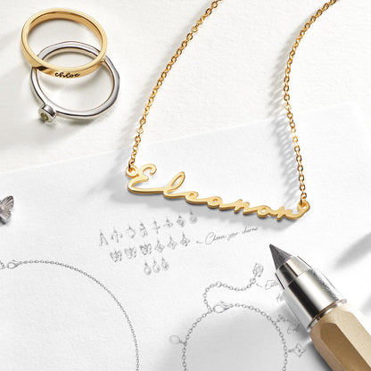 Fine Signature Name Necklace (Gold)