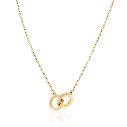 Interlinked Crystal Necklace (Gold)