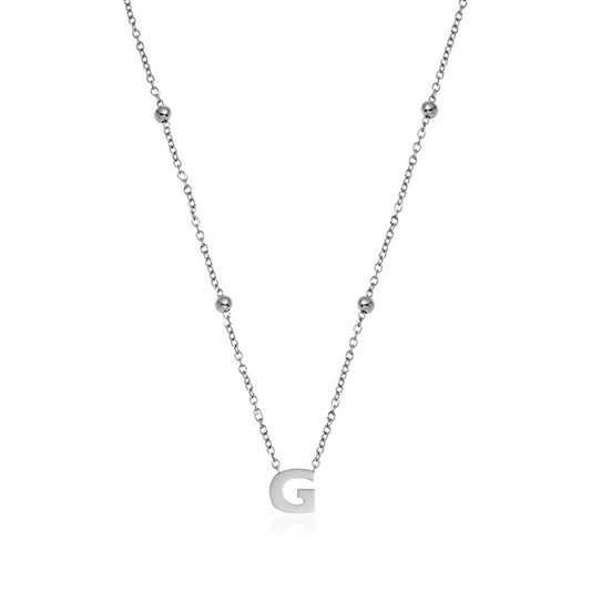 Mini Letter Sphere Necklace (Silver)