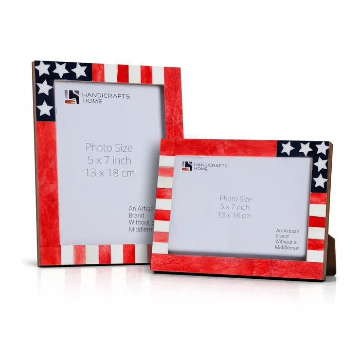 Handmade American Flag Manhattan-Patriot Picture Frames, for tabletop or wall display