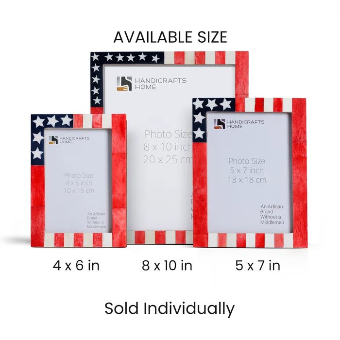 Handmade American Flag Manhattan-Patriot Picture Frames, for tabletop or wall display