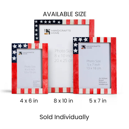 Handmade American Flag Manhattan-Patriot Picture Frames, for tabletop or wall display