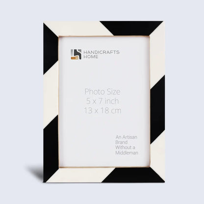Handmade Artisan Bedazzle Black & White Picture Frames 4x6 5x7 8x10, for tabletop or wall display