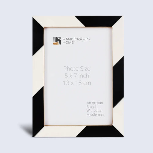Handmade Artisan Bedazzle Black & White Picture Frames 4x6 5x7 8x10, for tabletop or wall display