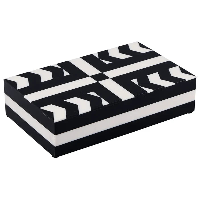 Handmade Black & White Resin Inlay Decorative Box - Patisserie Adorn, for jewelry and keepsake storage