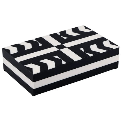 Handmade Black & White Resin Inlay Decorative Box - Patisserie Adorn, for jewelry and keepsake storage