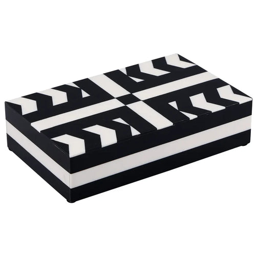 Handmade Black & White Resin Inlay Decorative Box - Patisserie Adorn, for jewelry and keepsake storage