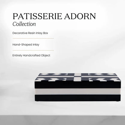 Black & White Resin Inlay Decorative Box | Patisserie Adorn