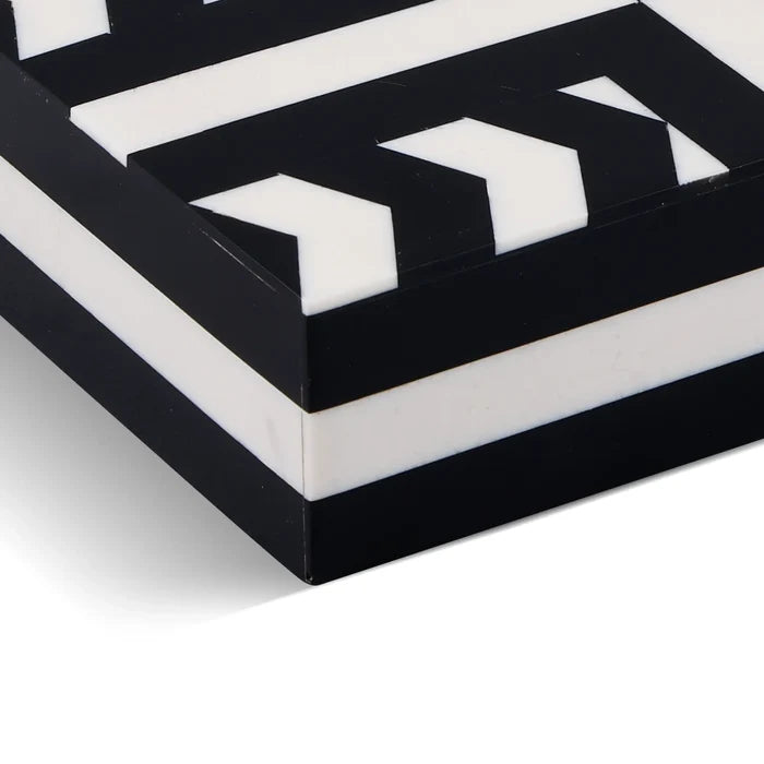 Black & White Resin Inlay Decorative Box | Patisserie Adorn