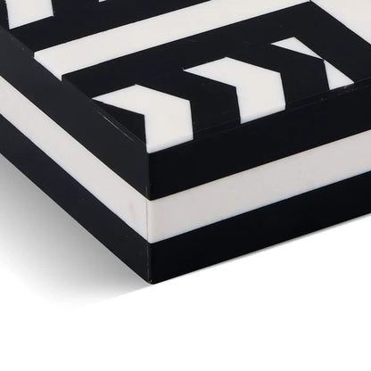 Black & White Resin Inlay Decorative Box | Patisserie Adorn