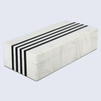 Handmade Black White Resin Inlay Decorative Storage Box – Mono Sprint Collection (7 Sizes