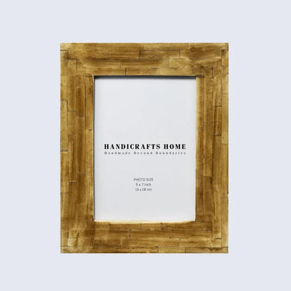 Handmade Brown Bone Inlay Picture Frame - Antique Collection - 4x6 5x7, for tabletop or wall display