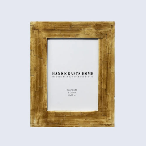 Handmade Brown Bone Inlay Picture Frame - Antique Collection - 4x6 5x7, for tabletop or wall display