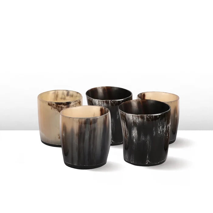 Handmade Buffalo Horn Whiskey Shot Glasses 6.5 oz