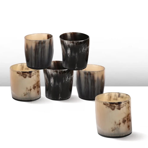 Handmade Buffalo Horn Whiskey Shot Glasses 6.5 oz