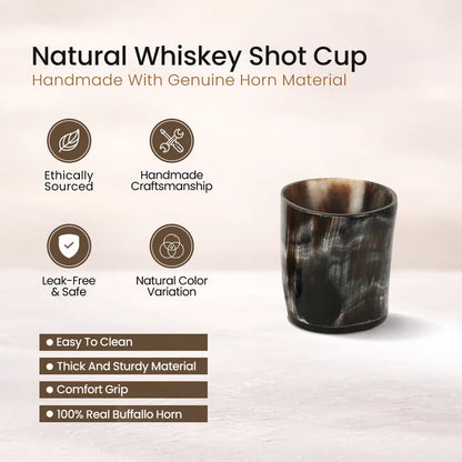 Buffalo Horn Whiskey Shot Glasses 6.5 oz - (Pack of 6)