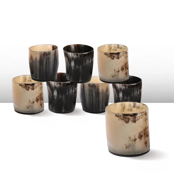 Handmade Buffalo Horn Whiskey Shot Glasses 6.5 oz