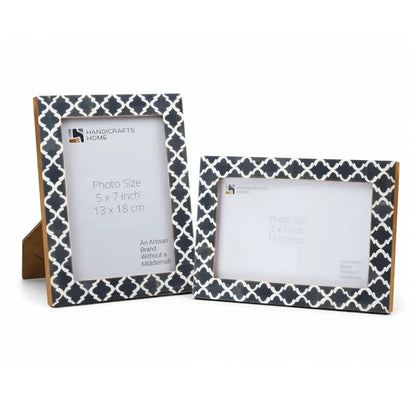 Handmade Casablanca Fumar Resin Inlay Picture Frame Set 2, for tabletop or wall display