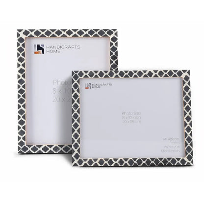 Handmade Casablanca Fumar Resin Inlay Picture Frame Set 2, for tabletop or wall display