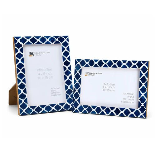 Handmade Casablanca Medianoche Resin Inlay Picture Frame Set 2, for tabletop or wall display