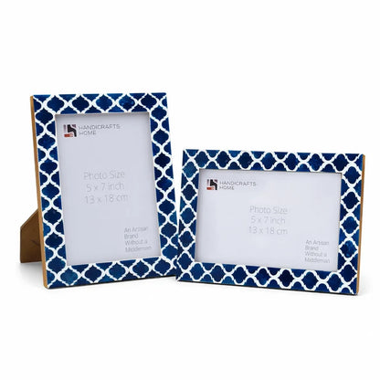 Handmade Casablanca Medianoche Resin Inlay Picture Frame Set 2, for tabletop or wall display