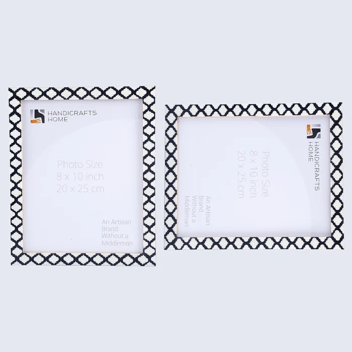 Handmade Casablanca Negra Resin Inlay Picture Frame Set 2, for tabletop or wall display