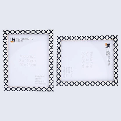 Handmade Casablanca Negra Resin Inlay Picture Frame Set 2, for tabletop or wall display