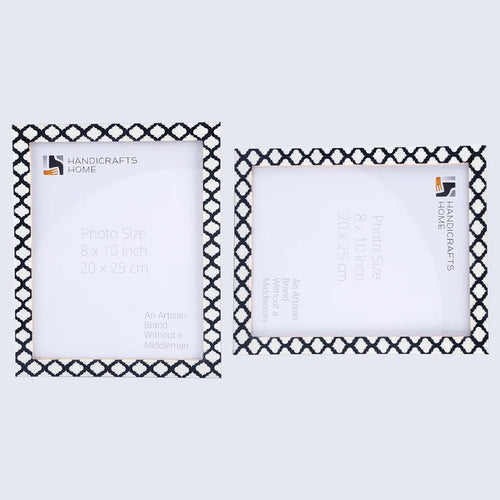 Handmade Casablanca Negra Resin Inlay Picture Frame Set 2, for tabletop or wall display