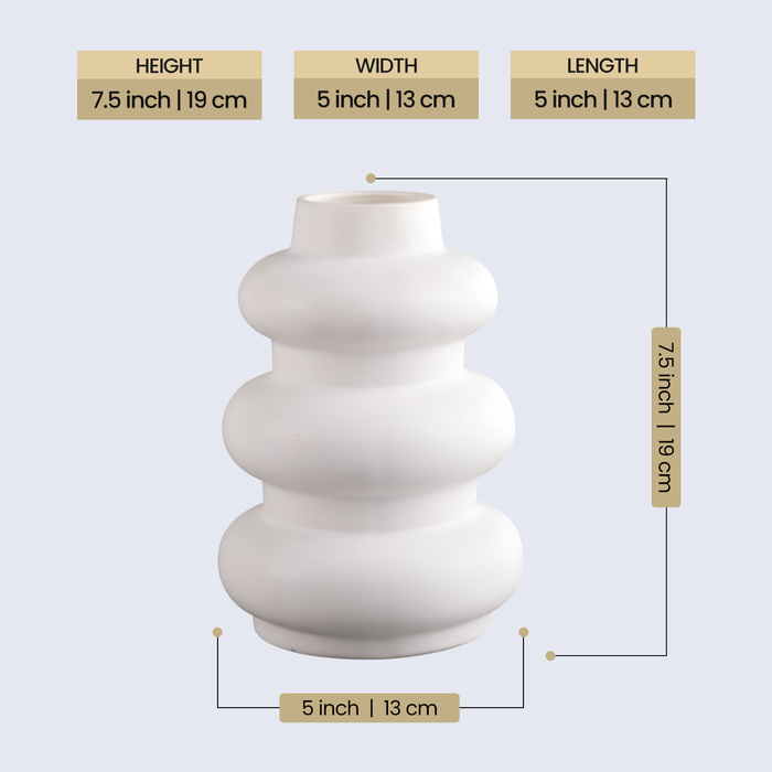 Ceramic Vase For Flowers  White Flower Vase Orbitra