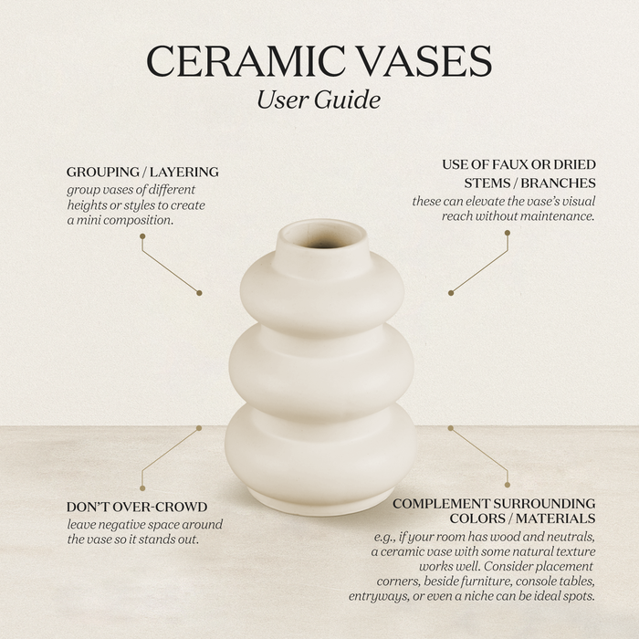 Ceramic Vase For Flowers  White Flower Vase Orbitra