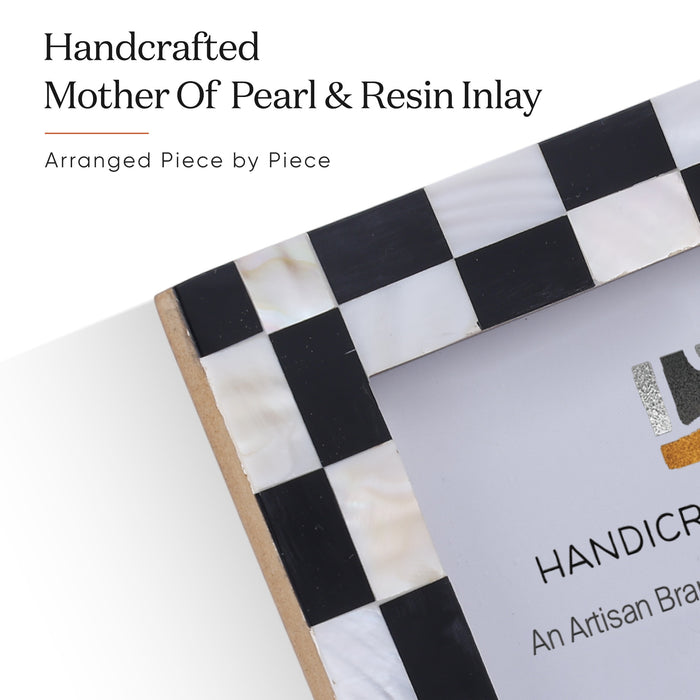 Checkerboard Mother of Pearl & Resin Picture Frames | 4x6 & 5x7