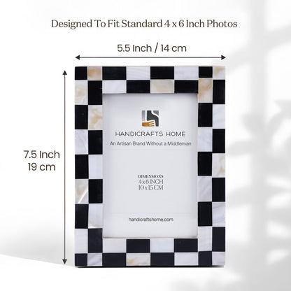 Checkerboard Mother of Pearl & Resin Picture Frames | 4x6 & 5x7