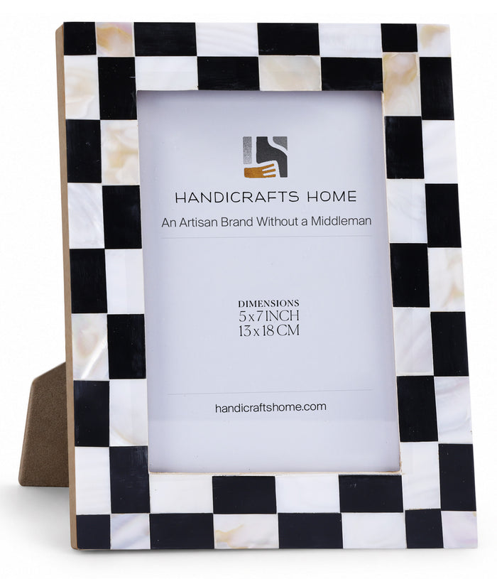 Checkerboard Mother of Pearl & Resin Picture Frames | 4x6 & 5x7