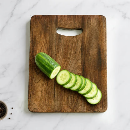 Chopping Board Rectangular with Slot Handle –Wood, in 15x12"