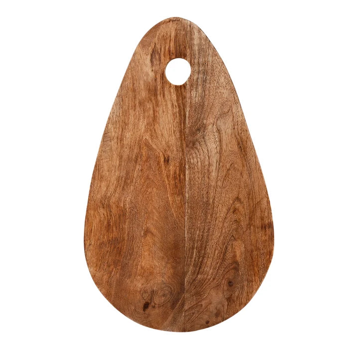 Handmade Chopping Board Teardrop Shape with Hanging Hole –Wood, in 15.75x9.75"