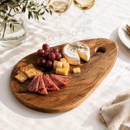 Chopping Board Teardrop Shape with Hanging Hole –Wood, in 15.75x9.75"