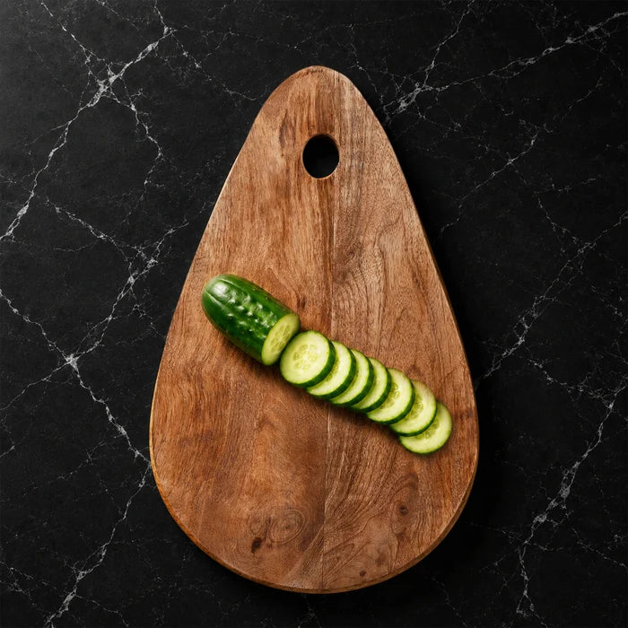 Chopping Board Teardrop Shape with Hanging Hole –Wood, in 15.75x9.75"